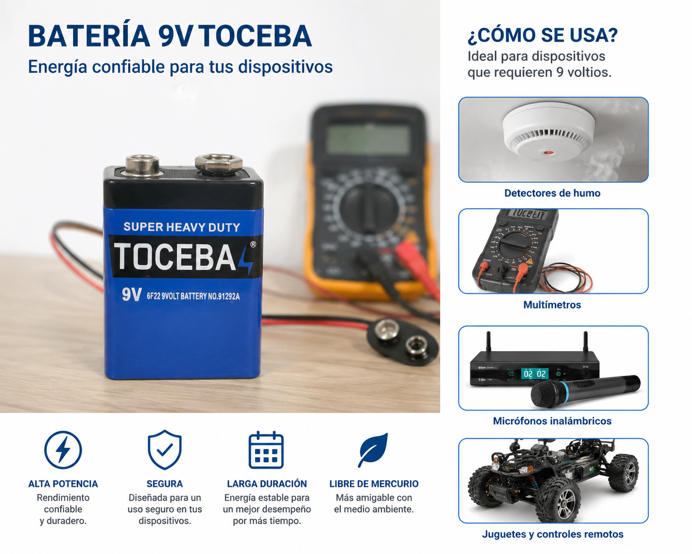 Batería 9V Super Heavy Duty 6F22 - Image 2